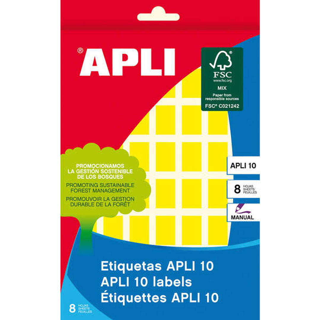 Apli Etiquetas 10 Amarillas 12 x 18mm 8 Hojas 1