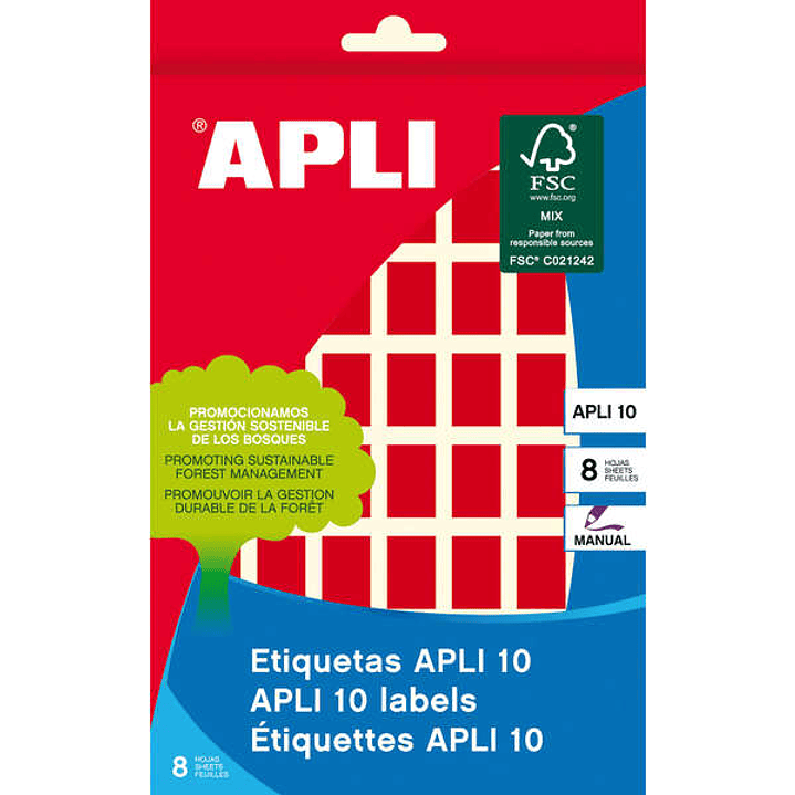 Apli Etiquetas 10 Rojas 12 x 18mm 8 Hojas 1