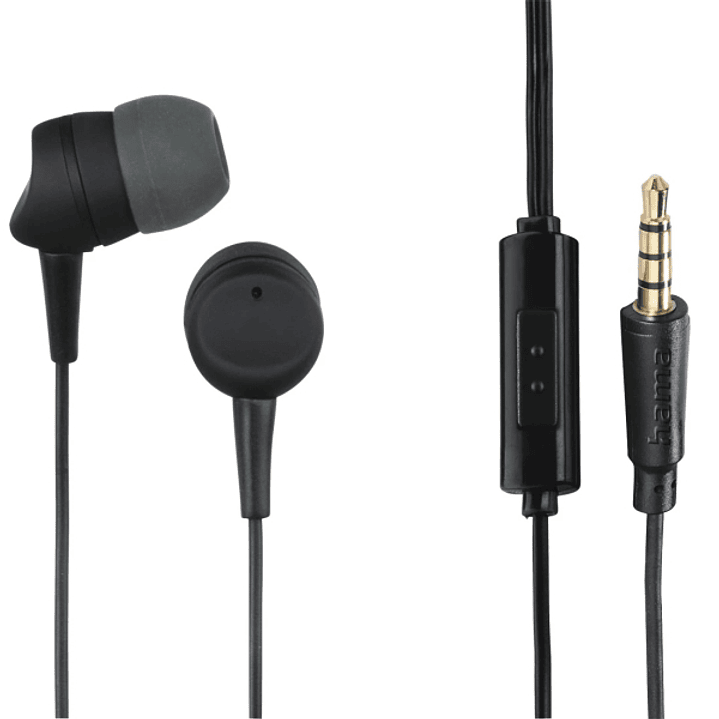 Hama Kooky Auriculares con Microfono - Cable 1.2m - Jack 3.5mm - Color Negro 1