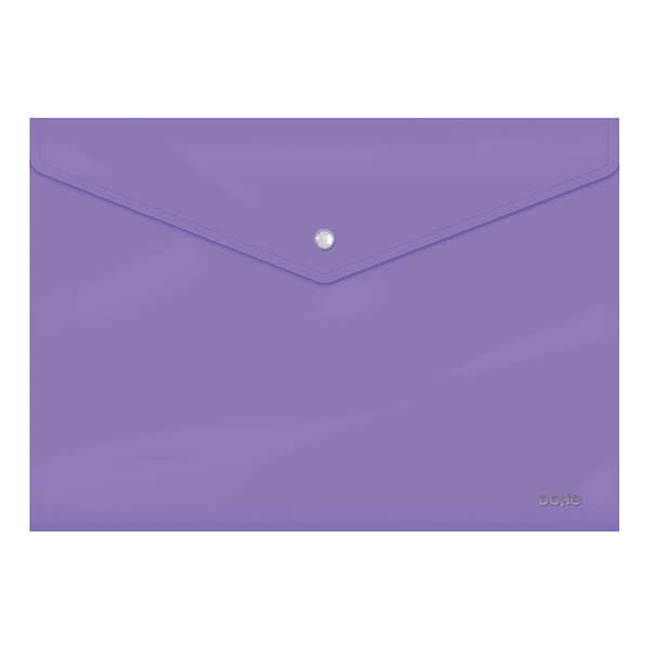 Dohe Sobre Portadocumentos Folio - Cierre de Broche - Polipropileno Cristal Opaco 200 Micras - Color Morado 1