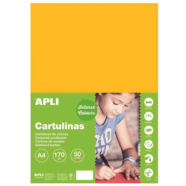 Apli Cartulina Amarillo Oro A4 170g 50 Hojas 1