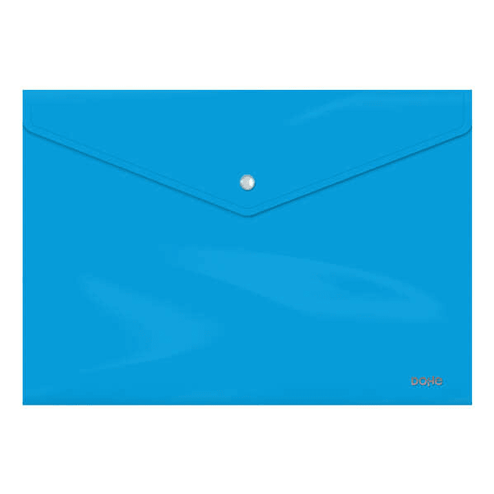 Dohe Sobre Portadocumentos Folio - Cierre de Broche - Polipropileno Cristal Opaco 200 Micras - Color Azul 1