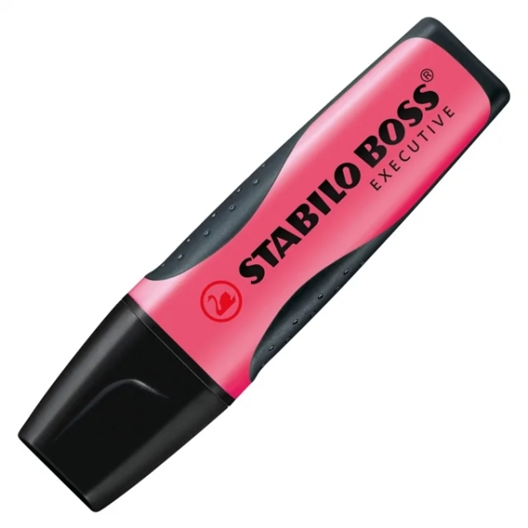 Stabilo Boss Executive Marcador Fluorescente - Zona de Agarre - Trazo entre 2 y 5mm - Recargable - Tinta con Base de Agua - Color Rosa 1