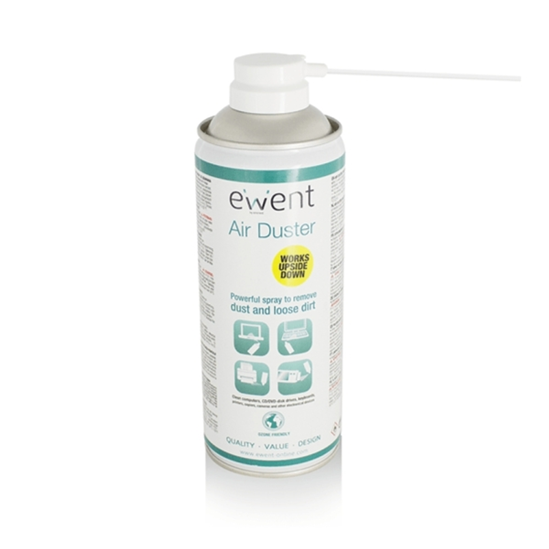 Ewent Spray de Aire Comprimido - Invertible - 220ml - Aplicador para Zonas Dificiles - Color Transparente 1