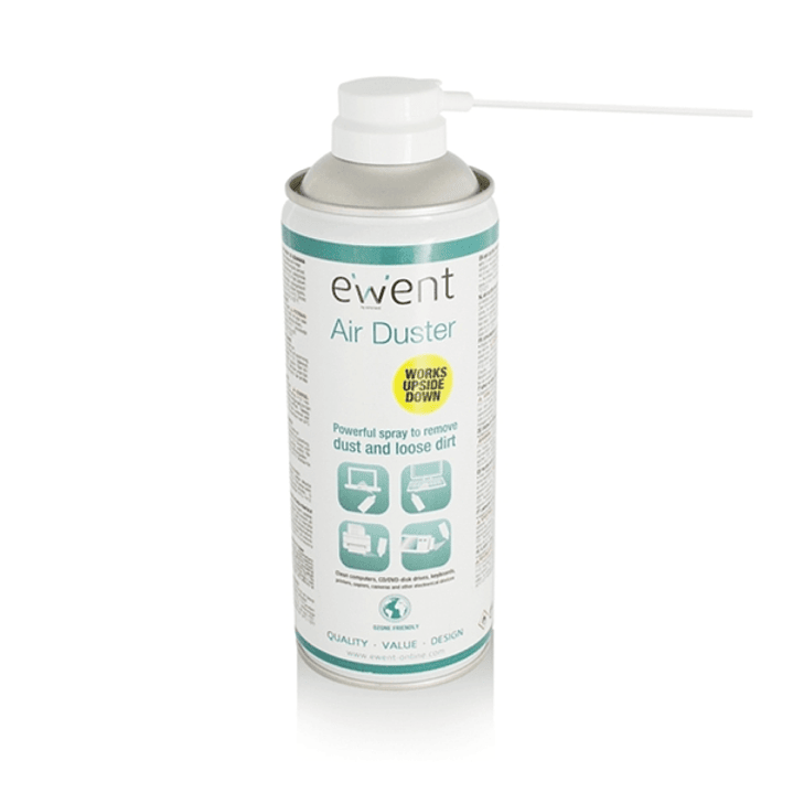 Ewent Spray de Aire Comprimido - Invertible - 220ml - Aplicador para Zonas Dificiles - Color Transparente 1