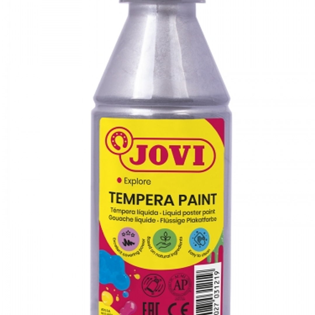 Jovi Tempera Paint Tempera Liquida 250ml - Base Agua - Lista para Usar - Alto Poder Cubriente - Secado Rapido - Excelente Fluidez - Adherencia en Mult 1