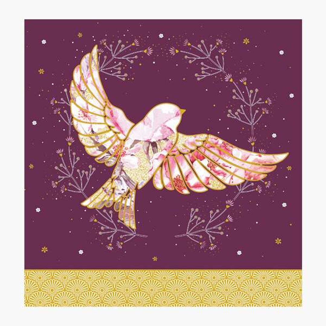 Pictura Tarjeta Arabesque - Tematica Golondrina - Triptica - Incluye Sobre Blanco - Papel con Certificacion FSC 1