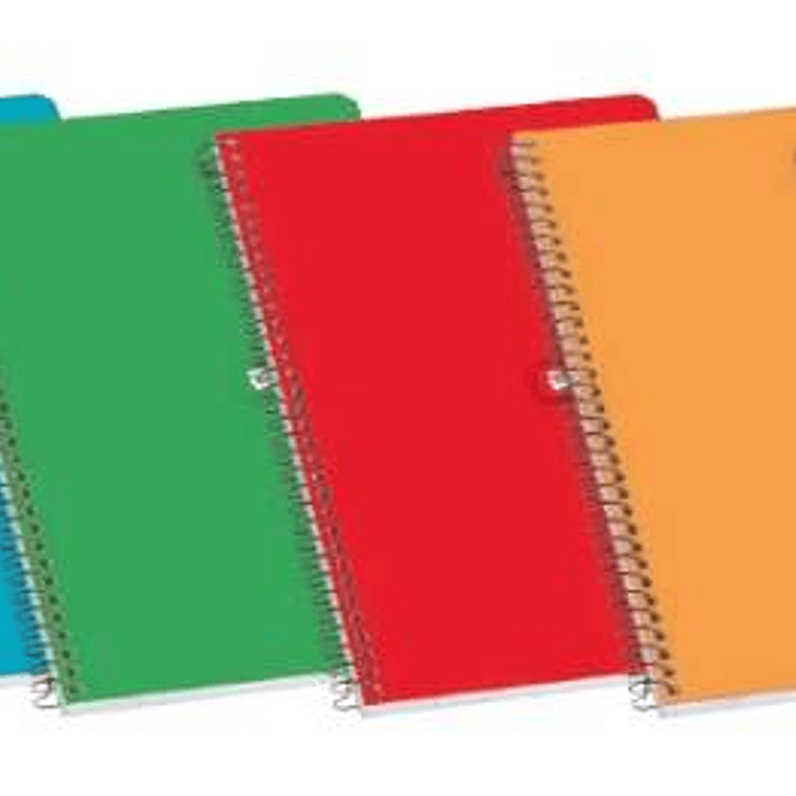 Enri Plus Cuaderno Espiral Formato Folio Cuadriculado 4x4mm - 80 Hojas 60gr con Margen - Cubierta Blanda - Colores Surtidos 1