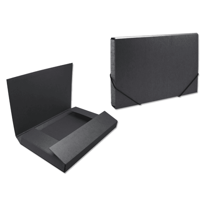Bismark Carpeta para Proyectos - Medidas 350x230x50mm - Fabricada en Carton - Cierre con Gomas - Color Negro 1