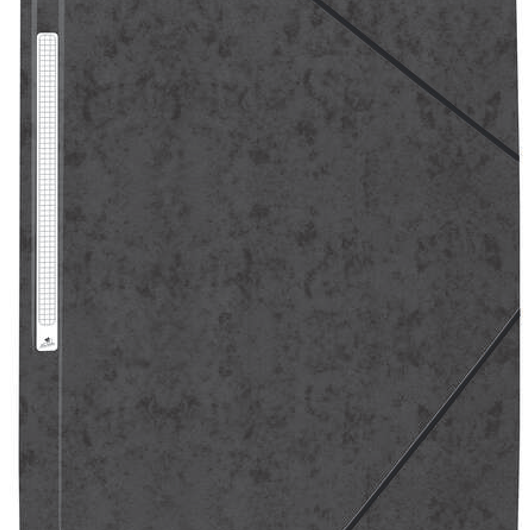 Mariola Carpeta de Carton Simil Prespan con Etiqueta en Lomo Folio 500gr/m2 - Medidas 34x25cm - Cierre con Goma Elastica - Color Negro 1