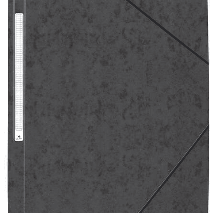 Mariola Carpeta de Carton Simil Prespan con Etiqueta en Lomo Folio 500gr/m2 - Medidas 34x25cm - Cierre con Goma Elastica - Color Negro 1