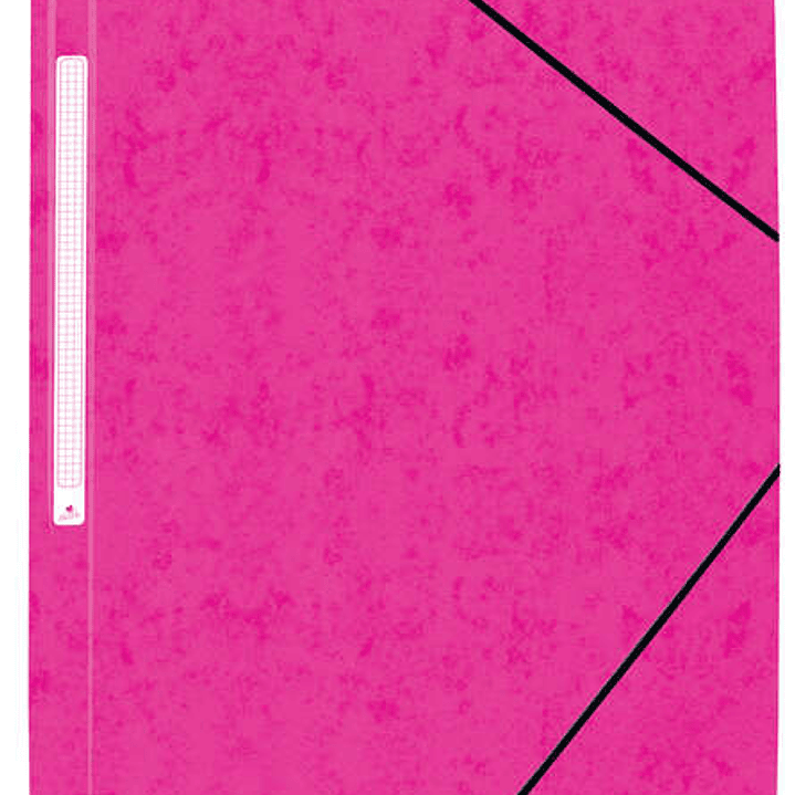 Mariola Carpeta de Carton Simil Prespan con Etiqueta en Lomo Folio 500gr/m2 - Medidas 34x25cm - Cierre con Goma Elastica - Color Fucsia 1