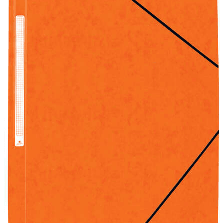 Mariola Carpeta de Carton Simil Prespan con Etiqueta en Lomo Folio 500gr/m2 - Medidas 34x25cm - Cierre con Goma Elastica - Color Naranja 1