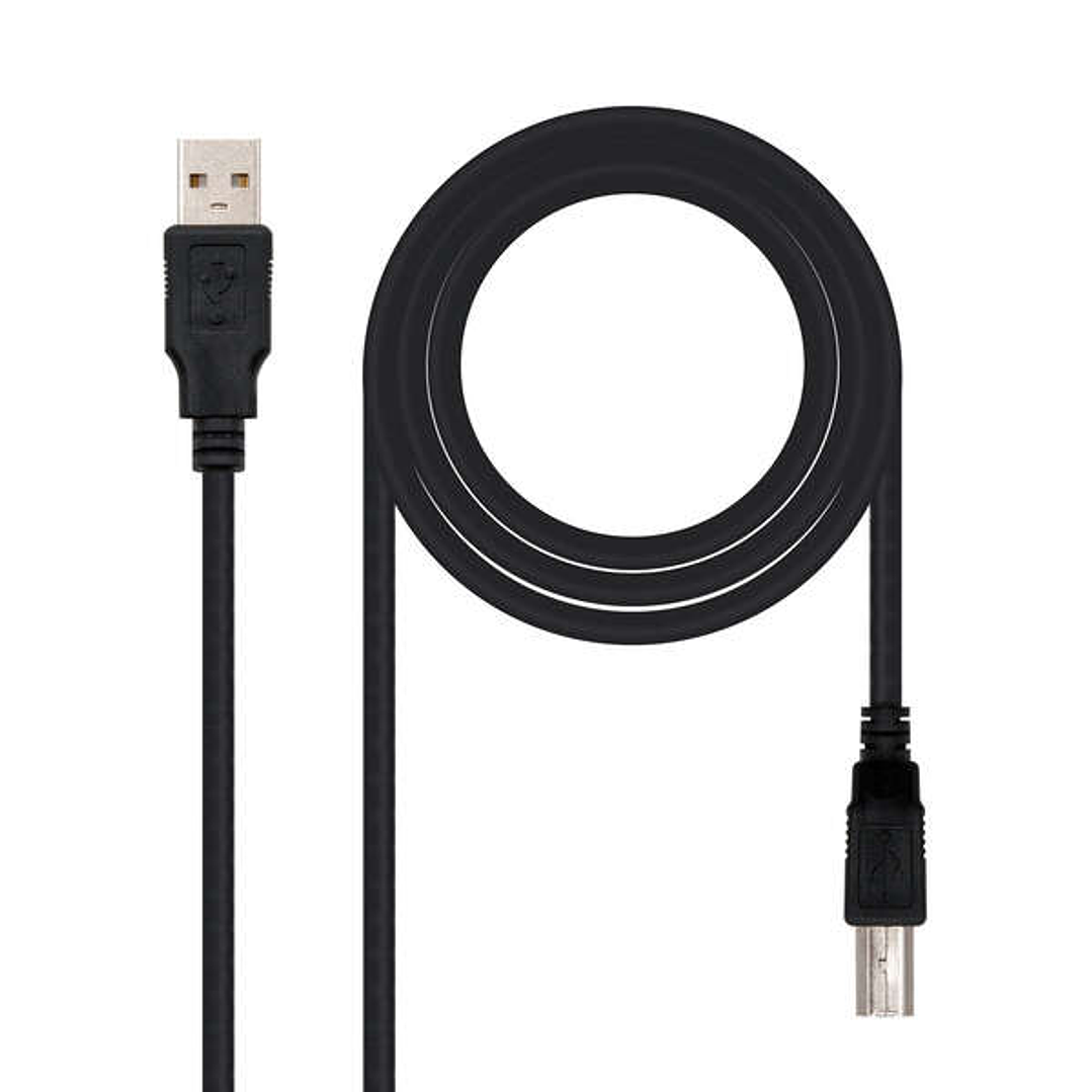 Nanocable Cable de Impresora USB-A 2.0 Macho a USB-B Macho 1.80m 1