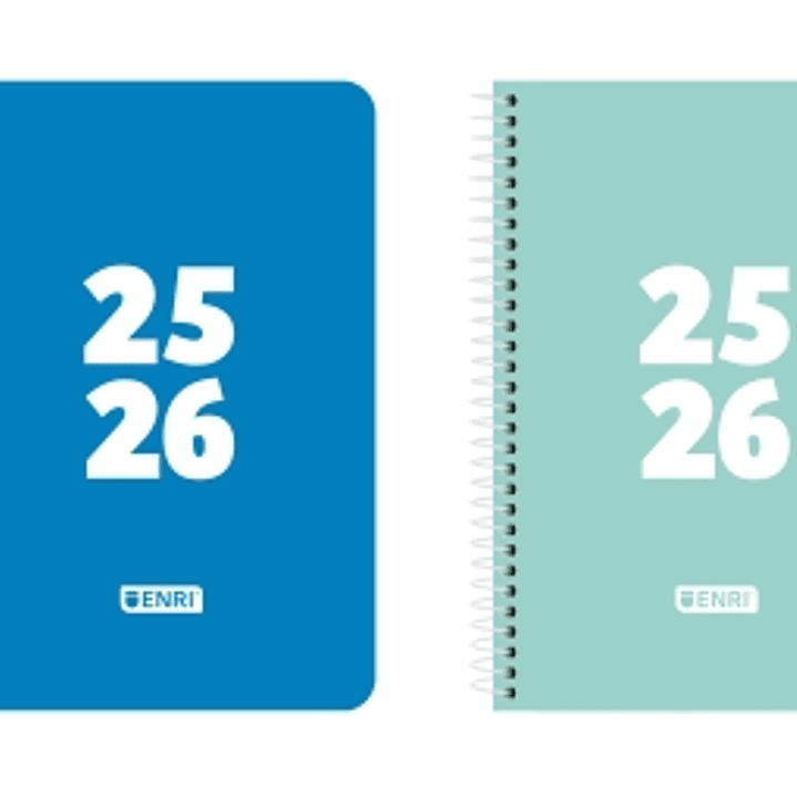 Enri Teens Agenda Escolar 25/26 Espiral Semana Vista - Tamaño 4º - Tapa de Plastico - Esquinas Microperforadas - Espacio para Notas - Colores Surtidos 1
