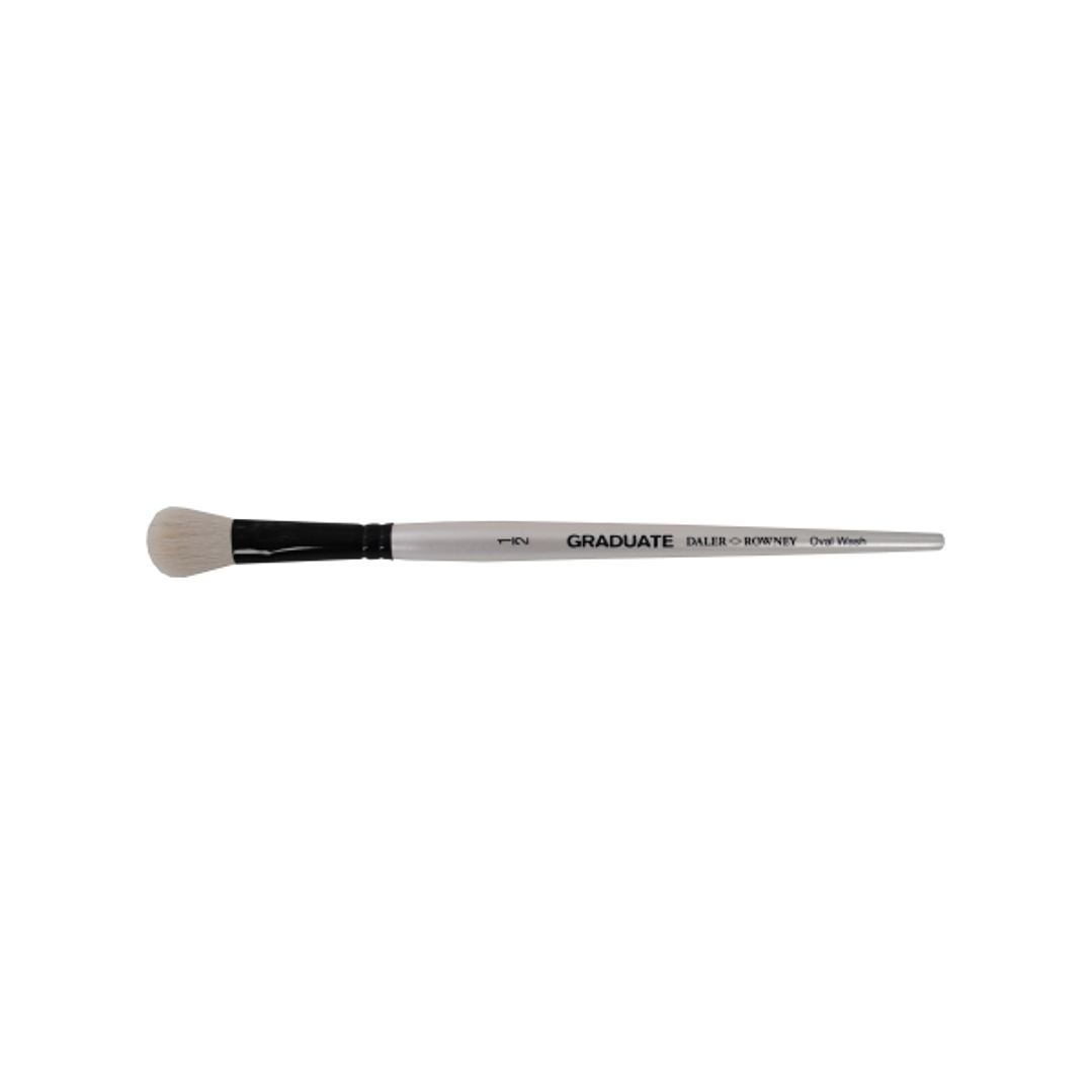 Daler Rowney Graduate Pincel Acuarela - Pelo de Cabra Natural - Mango Corto - Oval Lavis 1/2