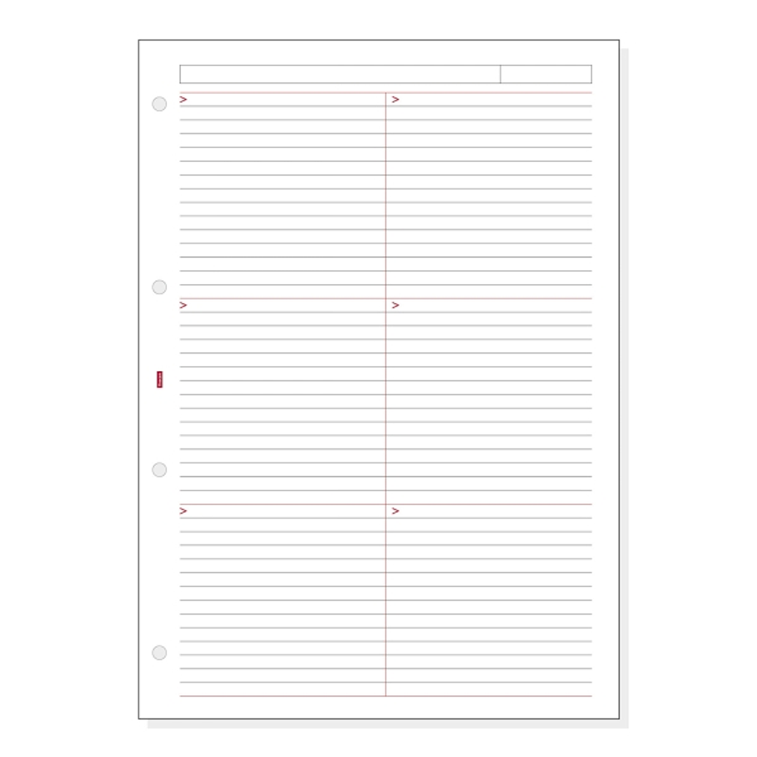 Finocam R4044 Recambio para Agendas Open - Lineas Guia Horizontales - Formato A4 - 210x5x297mm - Color Blanco 1