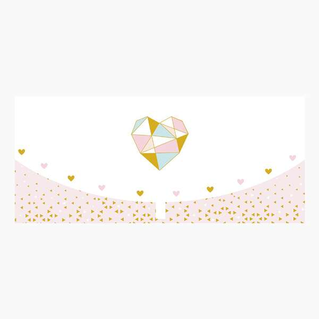 Pictura Tarjeta Money Cards - Formato Horizontal - Tematica Corazones - 21.3x9.6cm - Embolsada Individualmente - Incluye Sobre Blanco - Papel con Cert 1