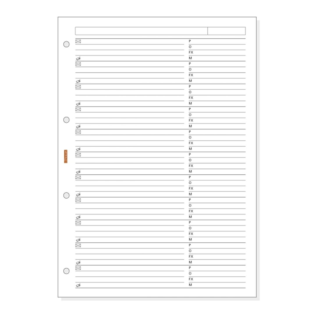 Finocam R4052 Recambio Telefonico para Agendas Open - Formato A4 - 210x5x297mm - Color Blanco 1