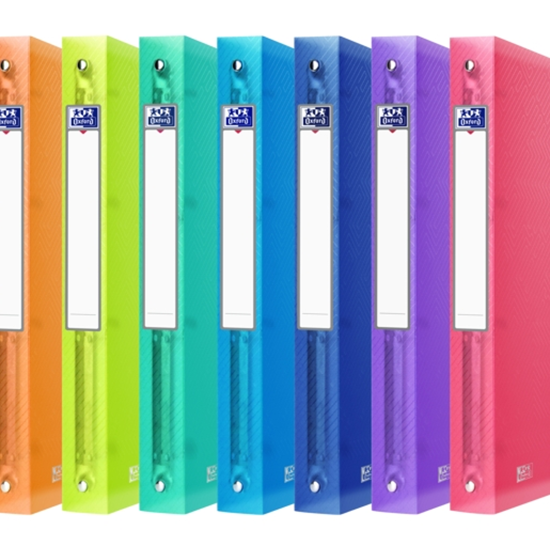 Oxford Urban A4 Carpeta de Anillas - Tapa de Plastico Translucido - Lomo de 40mm - 4 Anillas de 30mm - Colores Surtidos 1