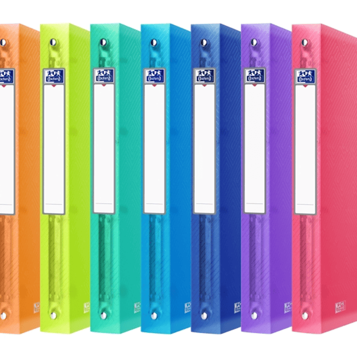 Oxford Urban A4 Carpeta de Anillas - Tapa de Plastico Translucido - Lomo de 40mm - 4 Anillas de 30mm - Colores Surtidos 1