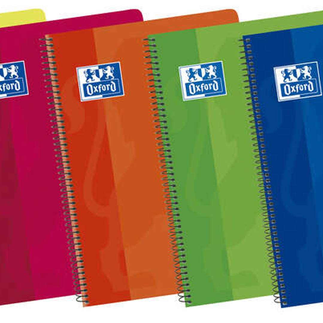 Oxford School Classic Fº Cuaderno Espiral Tapa Blanda 4x4 - 80 Hojas - Colores Vivos - Margen 4x4 - Ideal para Estudiantes 1