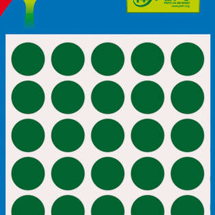 Apli Pack de 175 Etiquetas Redondas - Tamaño Ø 13mm - Aptas para Escritura Manual - Adhesivo Permanente - Color Verde 1