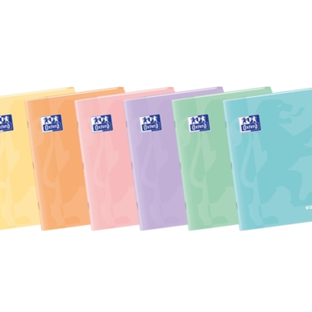 Oxford Easybook A5 Libreta Grapada - Tapa de Plastico Resistente - 48 Hojas con Margen - Diseño Pastel 4x4 - Ideal para Tomar Apuntes y Organizar tus  1