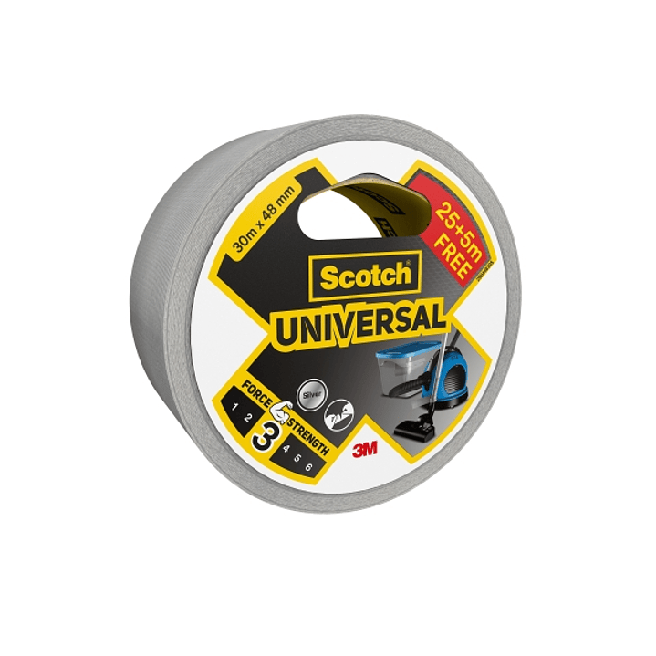 Scotch Universal Cinta Adhesiva Americana - 48mm x 30m - Promocion 25m + 5m Gratis - Color Plata 1