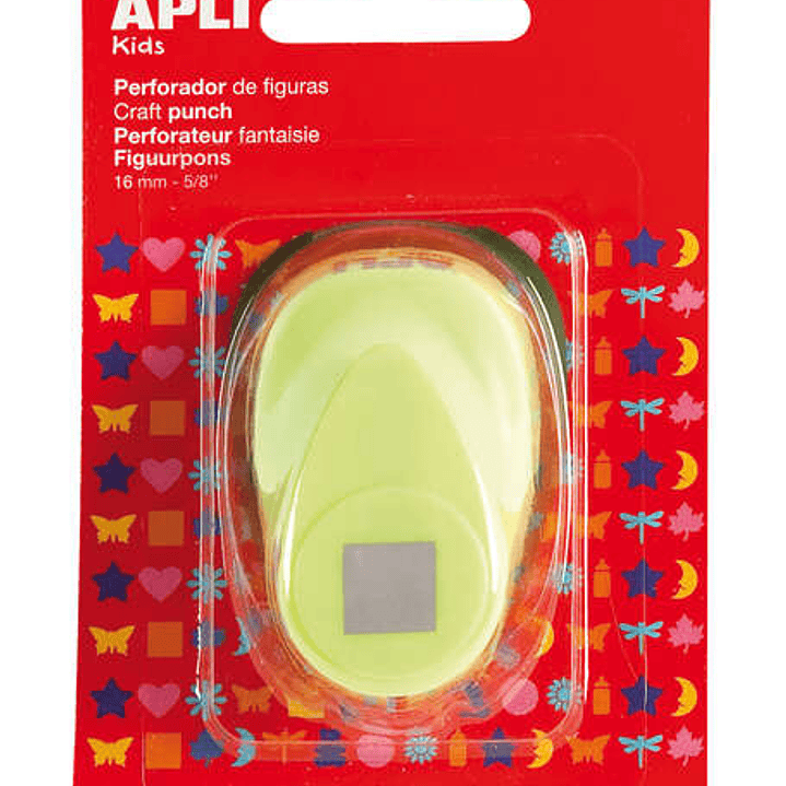 Apli Perforadora Cuadrada de Papel - Figura de 16mm - Alta Calidad para Papel, Carton y Cartulina - Deposito de Papel - Doble Uso para Decoracion - Id 1