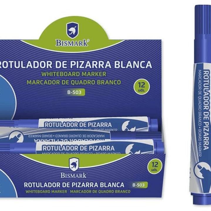 Bismark Rotulador Pizarra Tinta a Base de Alcohol - Punta Media de Fibra Acrilica - Punta Redonda - Color Azul 1