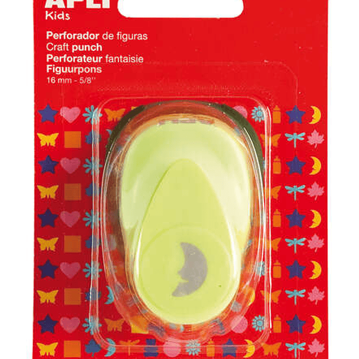 Apli Perforadora de Papel en Forma de Luna - Tamaño de Figura 16mm - Alta Calidad para Papel, Carton y Cartulina - Deposito de Restos de Papel - Doble 1