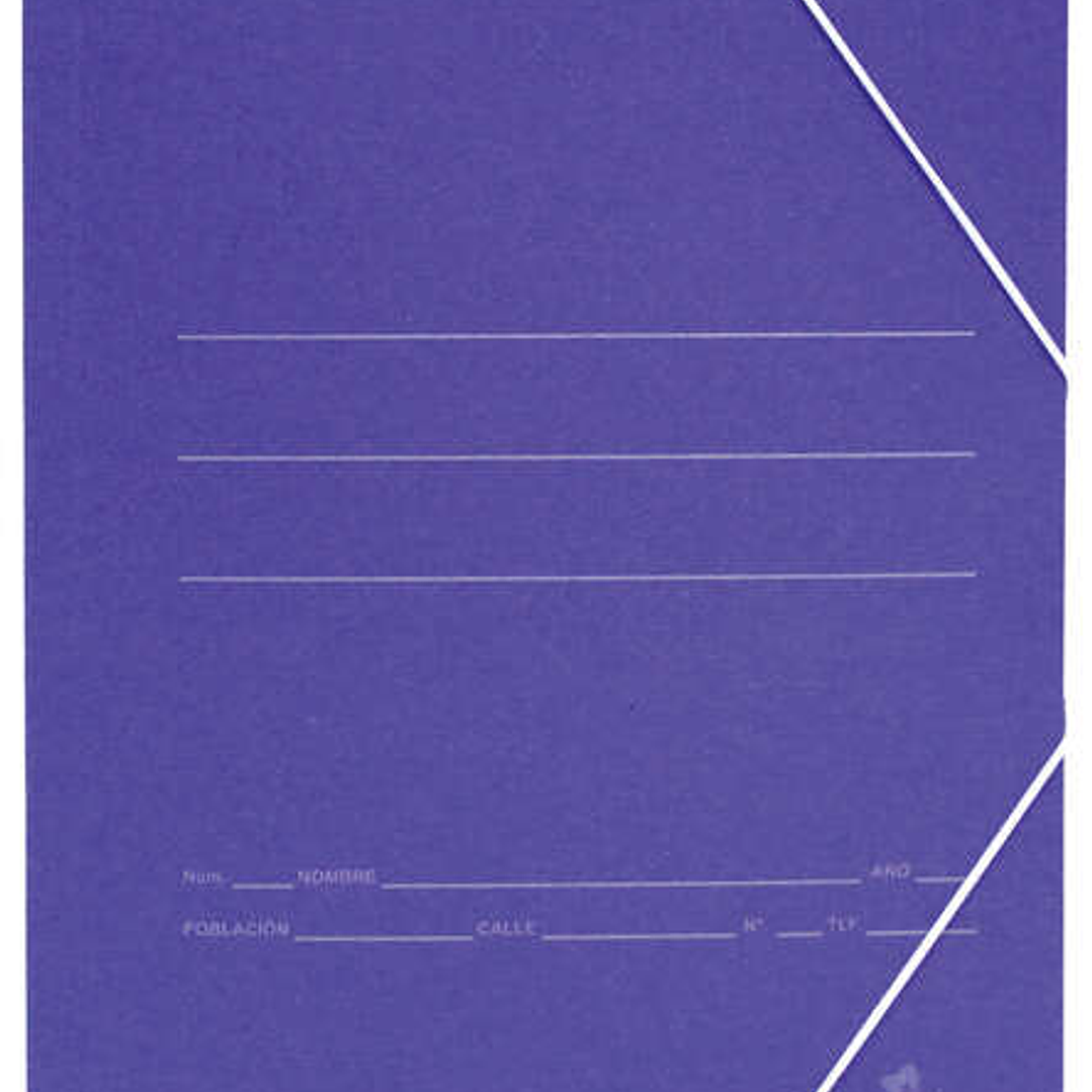 Mariola Carpeta de Carton Sencilla Folio 500gr/m2 - Medidas 34x25x1cm - Cierre con Goma Elastica - Color Azul mate 1