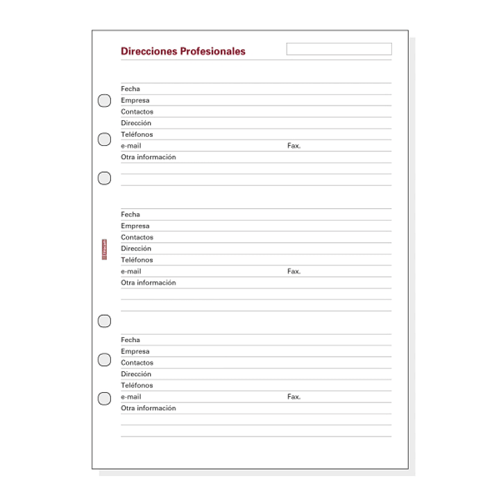 Finocam R1051 Recambio Direcciones Profesionales para Agendas Open - Formato 1000 - 155x5x215mm - Color Blanco 1