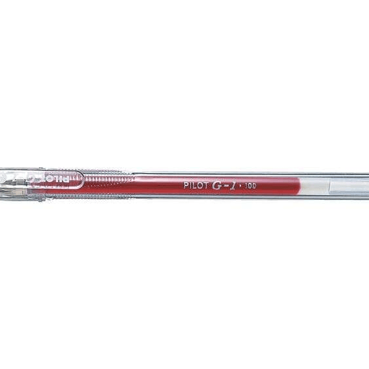 Pilot Boligrafo de Gel G1 - Recargable - Punta de Bola 0.5mm - Trazo 0.3mm - Cuerpo Transparente - Color Rojo 1