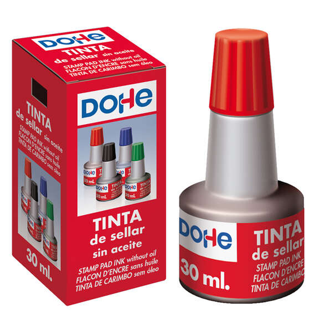 Dohe Tinta para Tampones y Sellos 30ml - Color Rojo 1