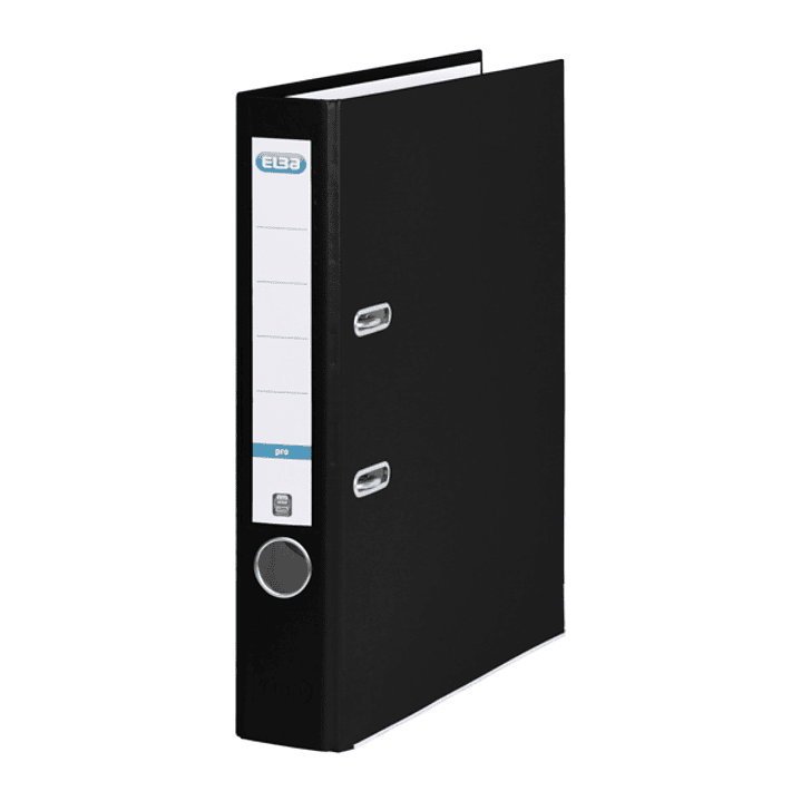 Elba Rado Top Archivador Tamaño Folio - Con Palanca y Rado - Ancho de 50mm - Forrado Exterior de Plastico - Interior de Papel - Color Negro 1