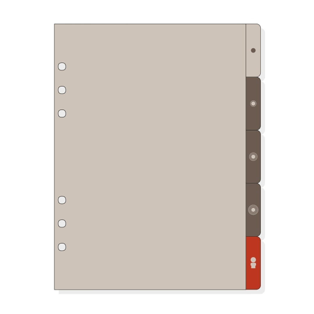 Finocam R1063 Separadores Laterales para Agendas Open - 5 Solapas - Formato 1000 - 166x2x215mm - PVC - Color Marron 1