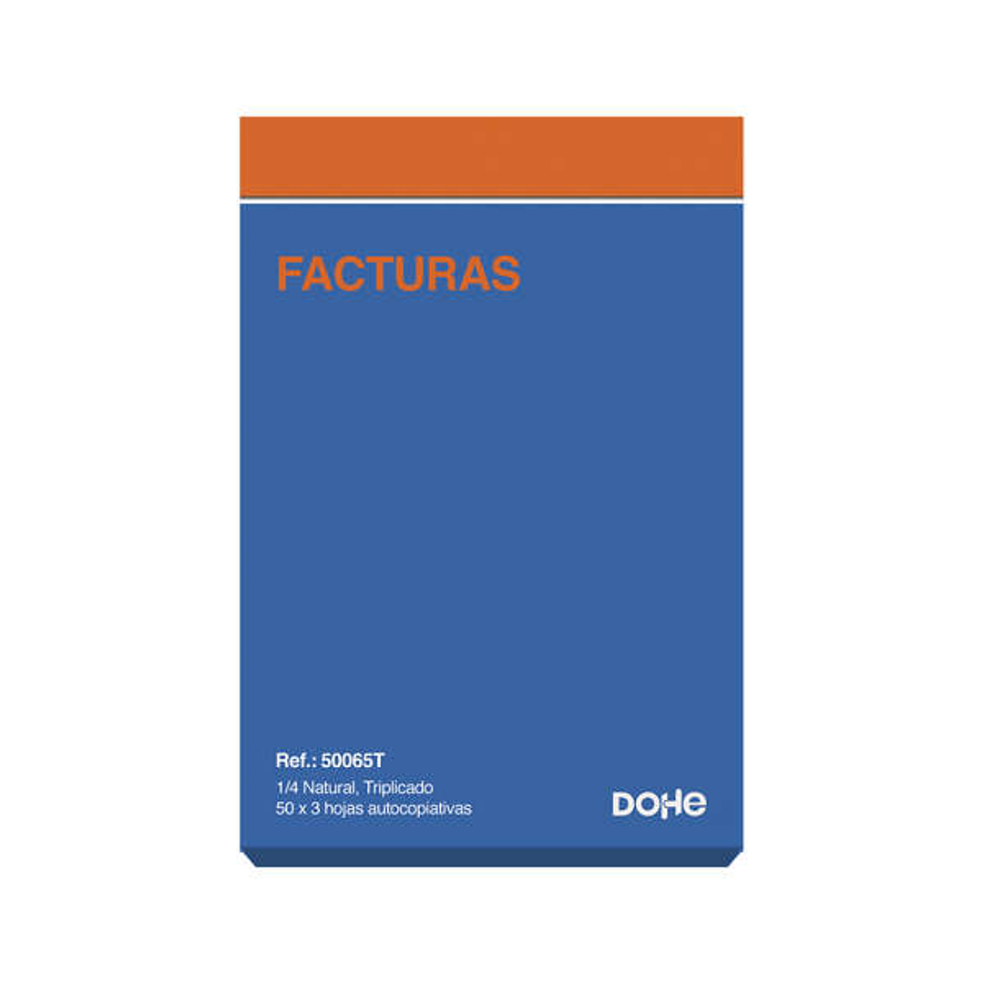 Dohe Talonario de Facturas - Cuarto Natural - 50x3 Hojas Autocopiativas - Triplicado 1