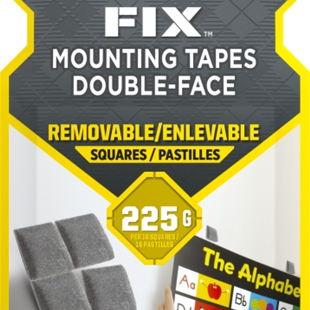 Scotch-Fix Pack de 64 Cuadrados Adhesivos de Doble Cara Reutilizables - 12.7mm x 12.7mm - Color Gris 1