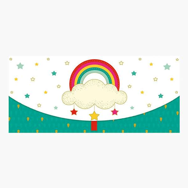 Pictura Tarjeta Money Cards - Tarjeta de Regalo Tipo Sobre Horizontal - Tematica Arcoiris - 21.3x9.6cm - Embolsada Individualmente en Celofan - Inclui 1