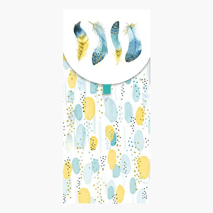 Pictura Tarjeta Money Cards - 9.6x21.3cm - Tematica de Plumas - Ideal para Regalar Cheques, Entradas o Dinero - Embolsada Individualmente - Incluye So 1