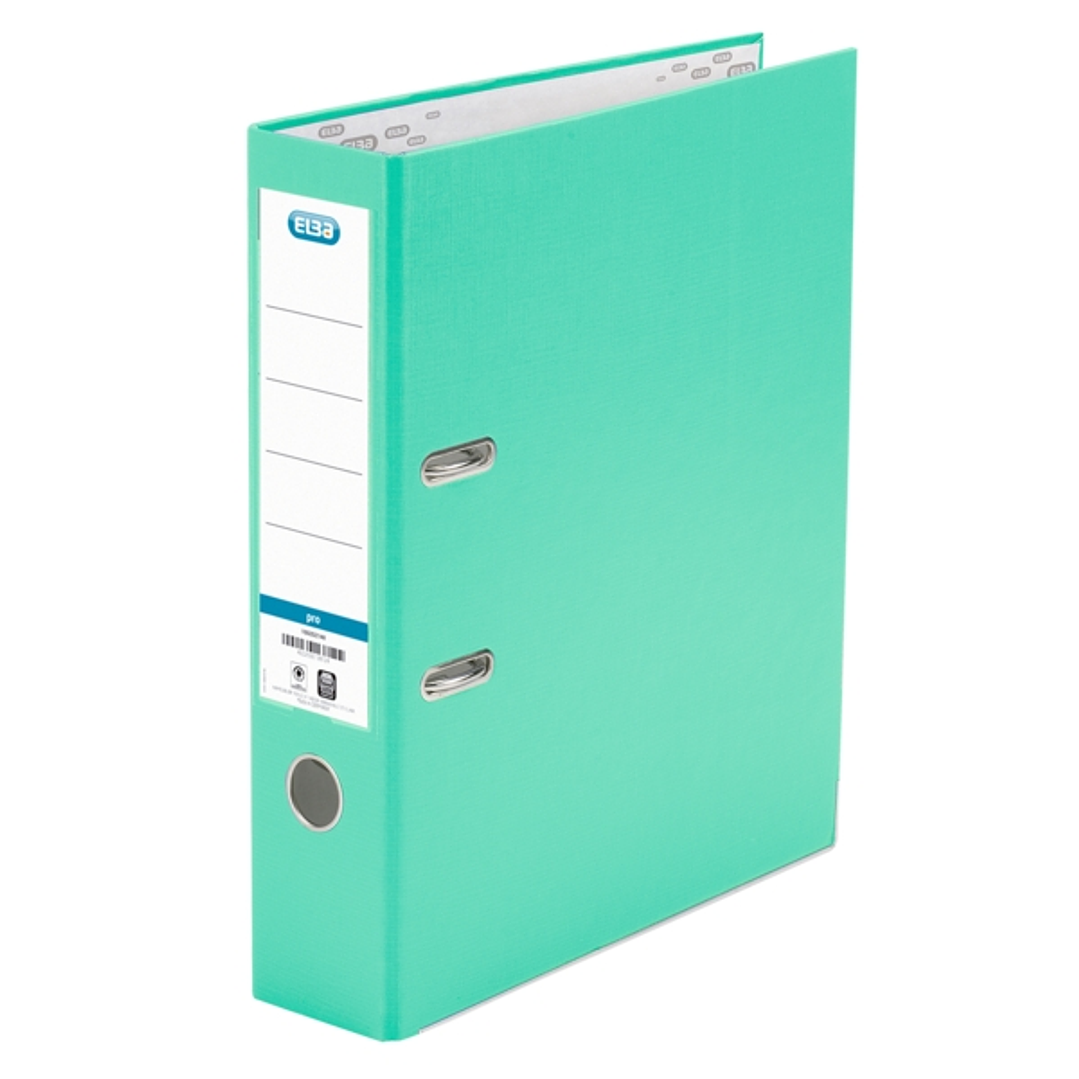 Elba Archivador Palanca Rado Top Folio - Lomo de 80mm - Forrado Exterior de Plastico - Interior de Papel - Color Menta 1