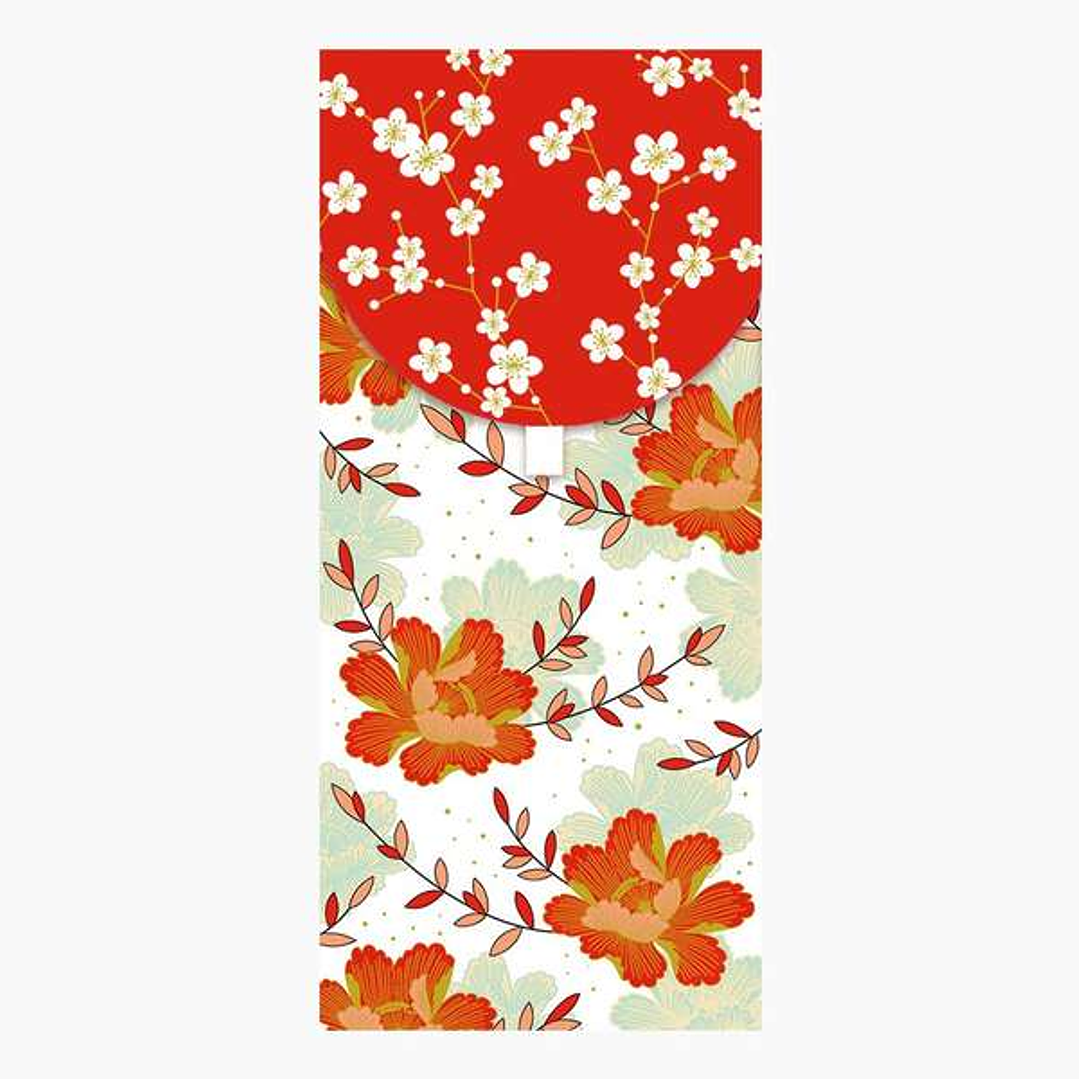 Pictura Tarjeta Money Cards - Tarjeta de Regalo Tipo Sobre Vertical - Tematica de Flores - 9.6x21.3cm - Embolsada Individualmente en Celofan - Incluid 1