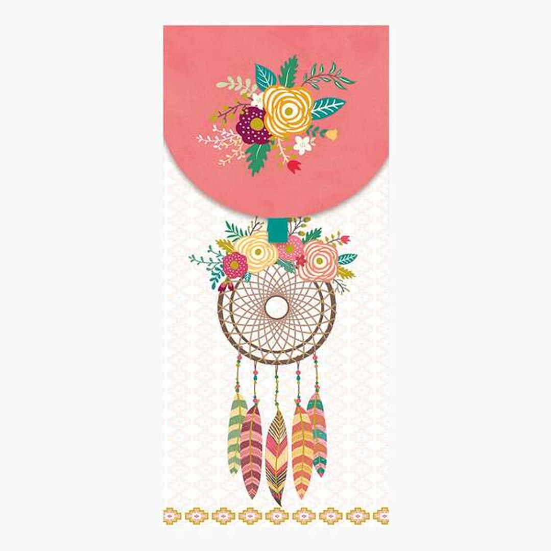 Pictura Tarjeta Money Cards - 9.6x21.3cm - Diseño Tematica Atrapasueños - Embolsada Individualmente - Incluye Sobre Blanco - Papel con Certificacion F 1