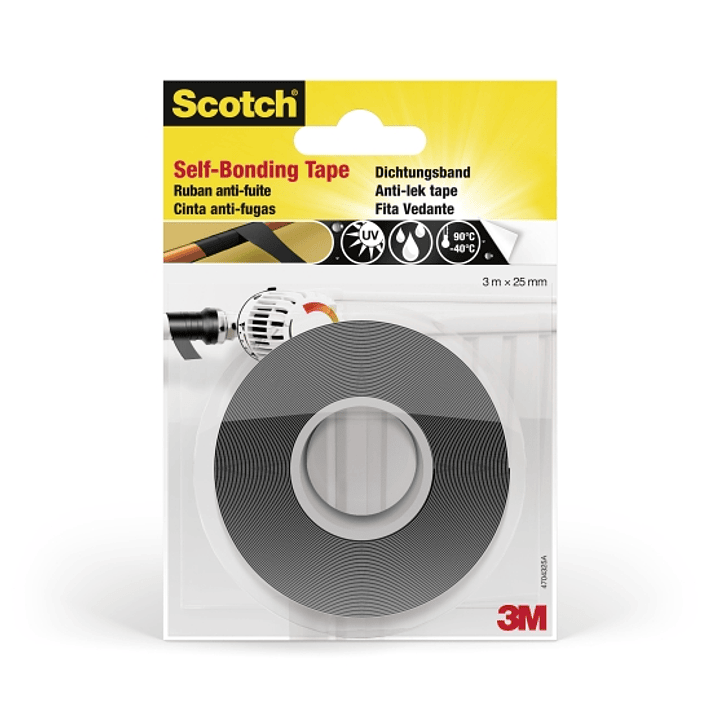Scotch Cinta Autosellante - Silicona Autofusible - 25mm x 3m - Color Negro 1