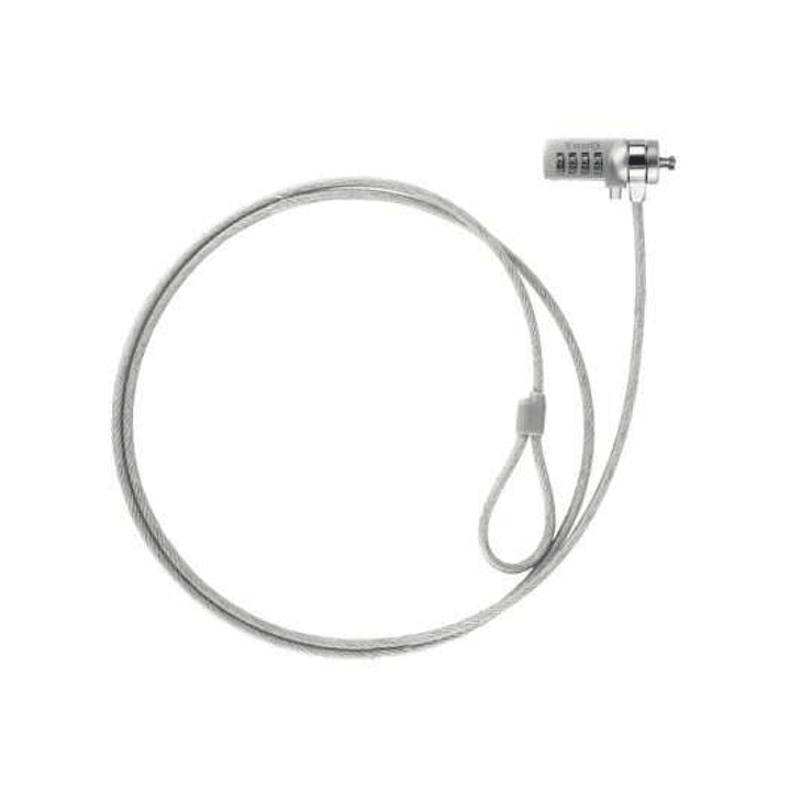 Tooq Cable de Seguridad Universal con Combinacion para Portatiles - Bloqueo de 4 Digitos - Acero 4.5mm - Longitud 1.50m 1