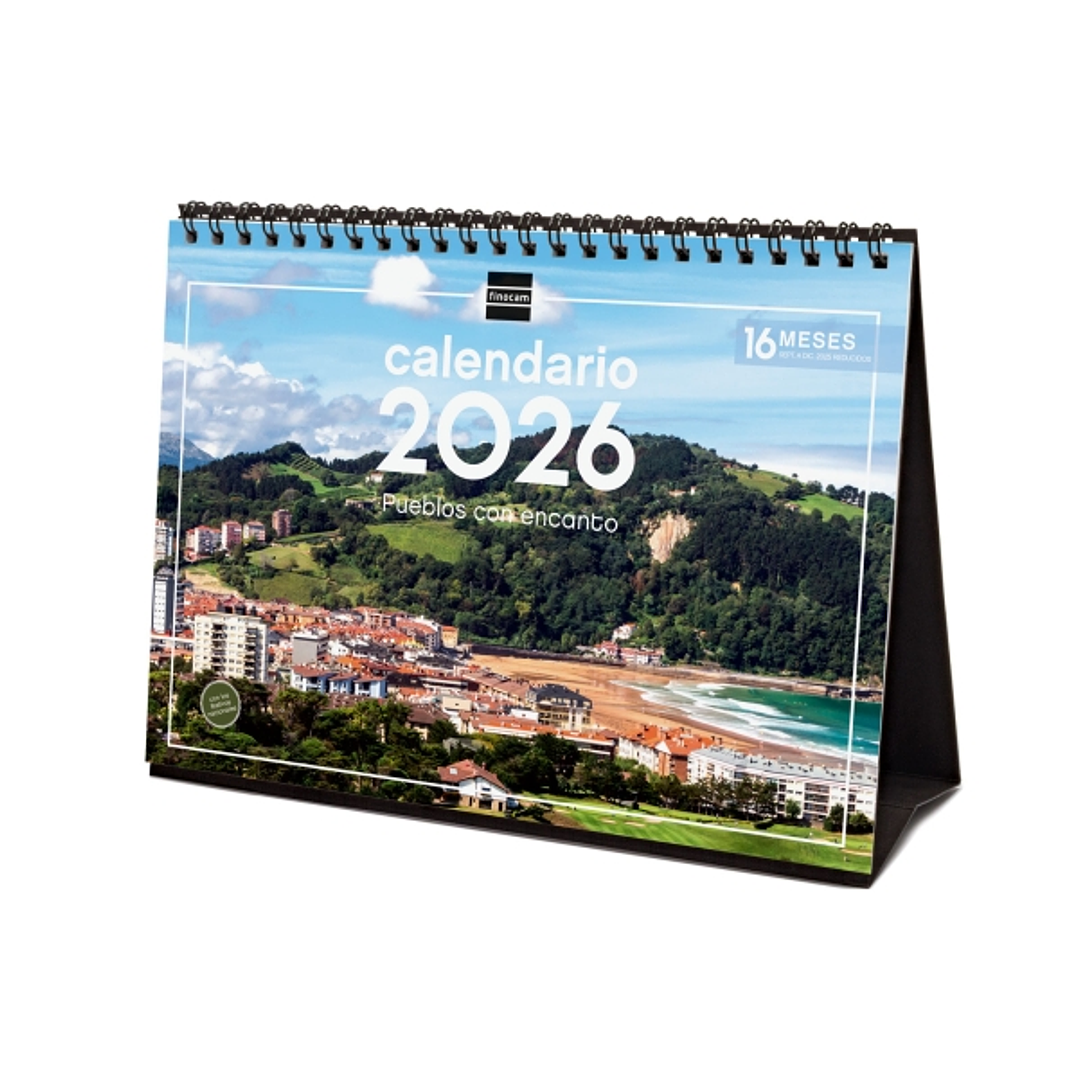 Finocam Calendario de Sobremesa - Anual 2026 - Imagenes Variadas - Espacio para Escribir - Tematica de Ciudades y Pueblos 1