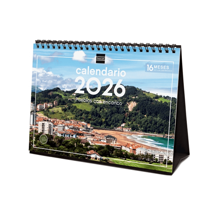 Finocam Calendario de Sobremesa - Anual 2026 - Imagenes Variadas - Espacio para Escribir - Tematica de Ciudades y Pueblos 1