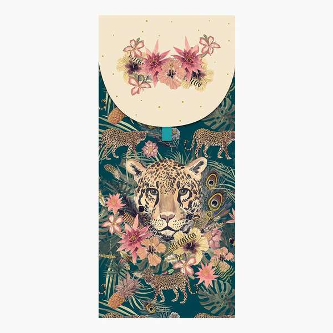 Pictura Tarjeta Money Cards - Tarjeta de Regalo Tipo Sobre - 9.6x21.3cm - Tematica Leopardo - Embolsada Individualmente - Incluido Sobre Blanco - Pape 1